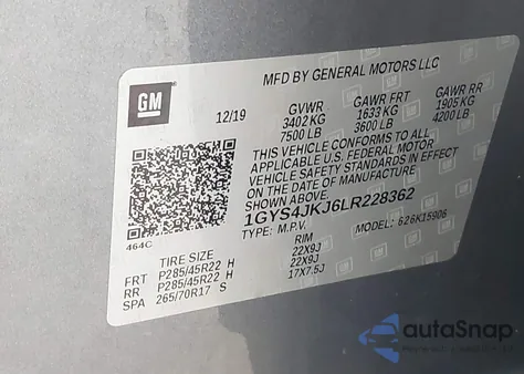 2020 Cadillac Escalade 4Wd Premium Luxury from USA, damaged, VIN 1GYS4JKJ6LR228362